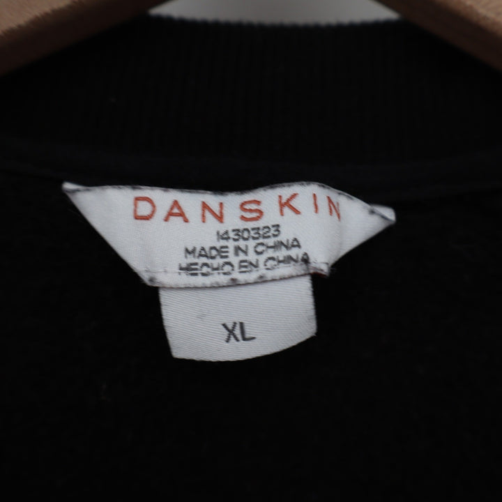 Danskin Womens Black Full Zip Hoodie Sweatshirt Thumbholes XL