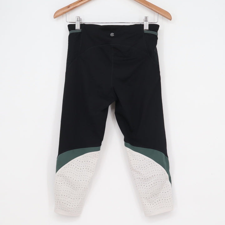 Champion Duo Dry Womens Medium Black Colorblock Perforated Cropped Leggings