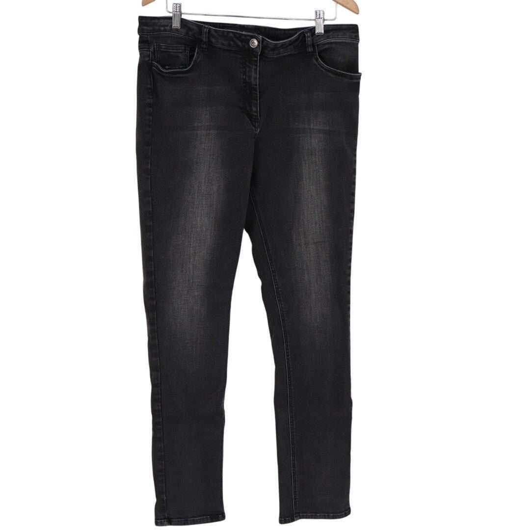Long Tall Sally Skinny Jeans Womens 14 Gray Denim Cotton Stretch Preppy Mid Rise