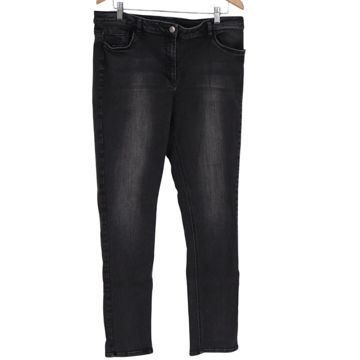 Long Tall Sally Skinny Jeans Womens 14 Gray Denim Cotton Stretch Preppy Mid Rise