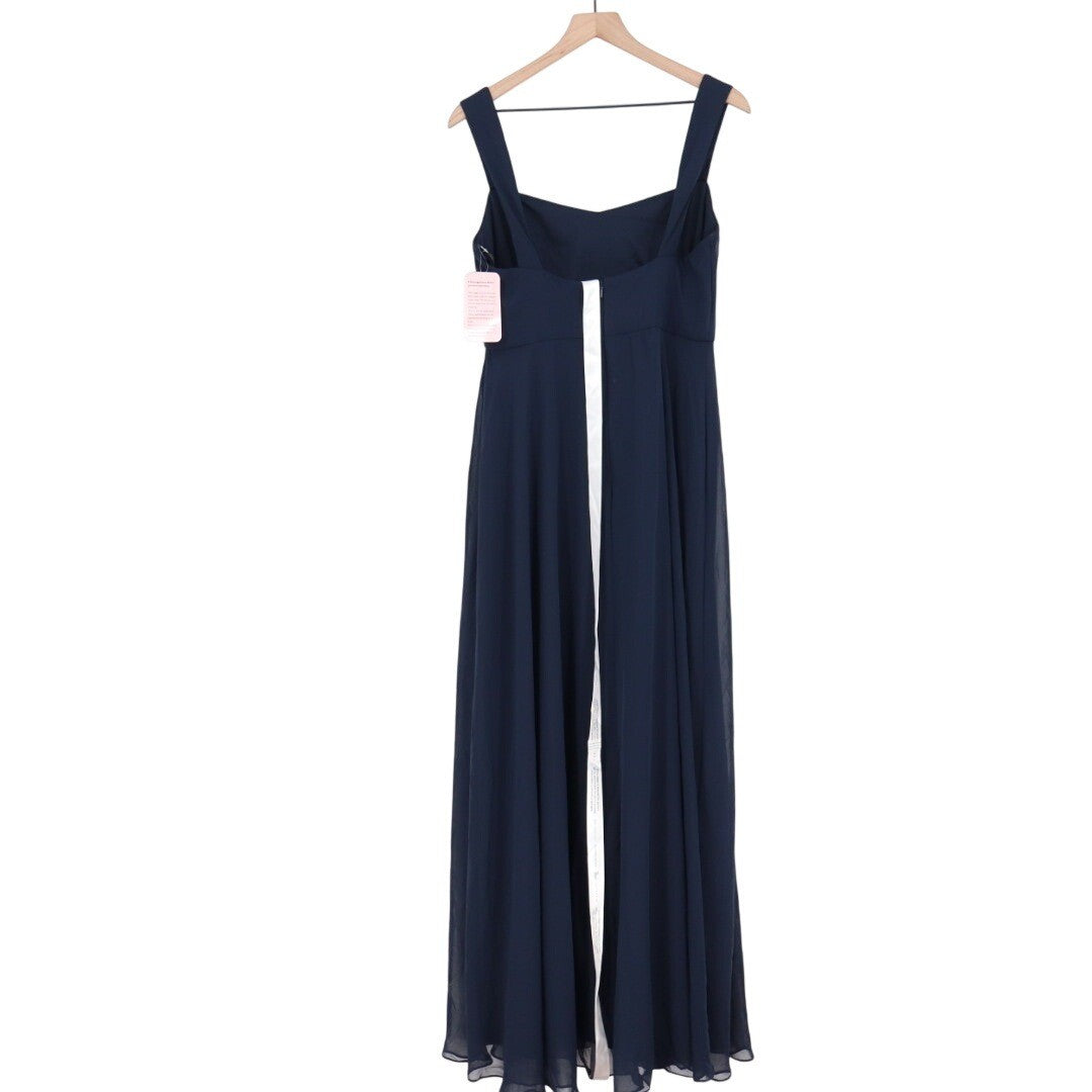After Six Contoured Wide Strap Sweetheart Maxi Dress Midnight Size 10