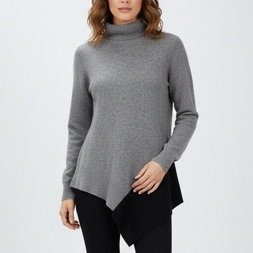 Saks Fifth Avenue Cashmere Asymmetrical Turtleneck Sweater Size SP