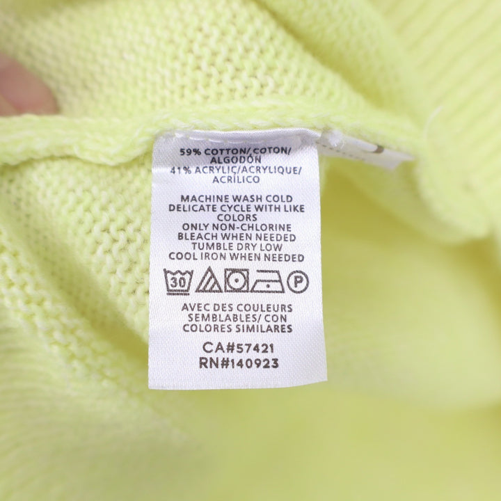 LOFT Womens Neon Yellow Turtleneck Raglan Sleeve Knit Sweater Size L