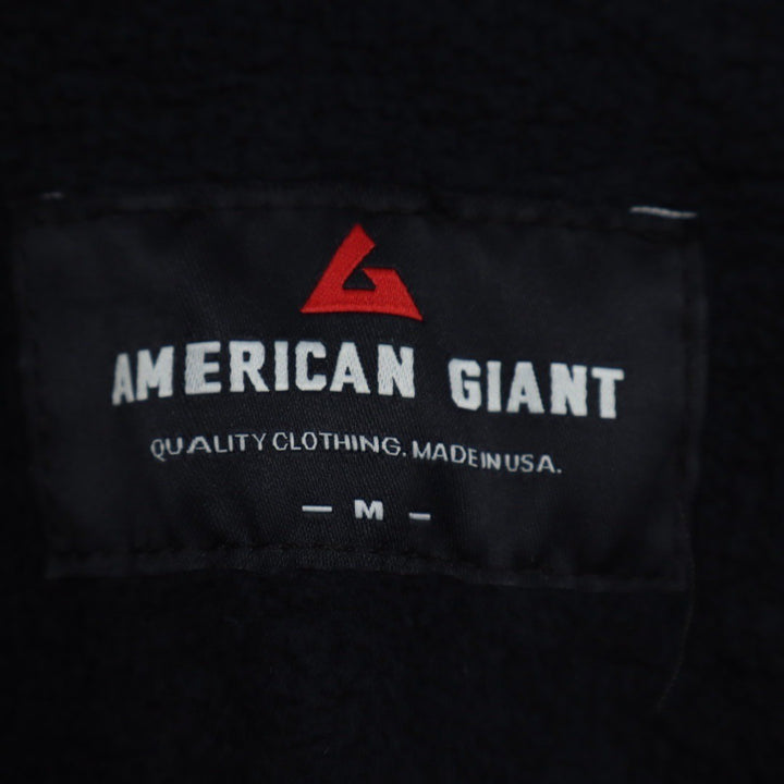 AMERICAN GIANT Full Zip Hoodie Black Mens Size M Cotton Made in USA Casual
