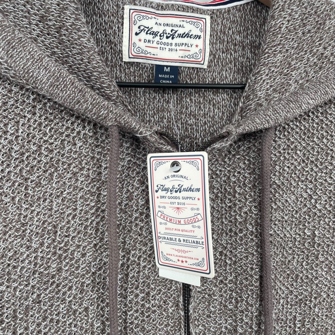 Flag & Anthem Men's Pullover Hoodie Sweater Knit Textured Gray Size M