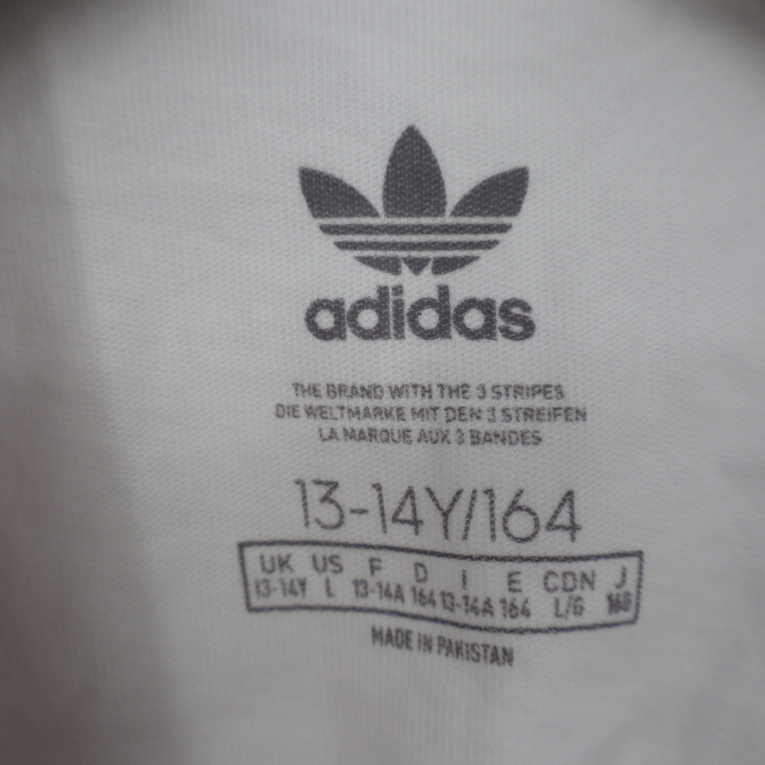 Adidas Originals Kids Trefoil Tee White Black Logo Graphic T-Shirt Size L