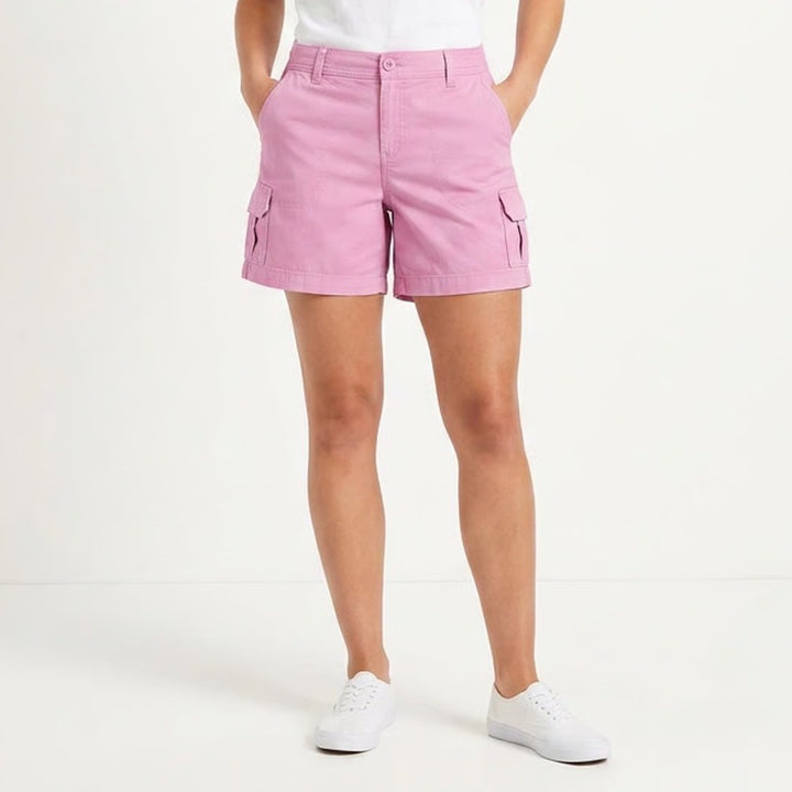 Lee Womens Cargo Shorts Purple Pink Stretch Cotton Size 12 Medium