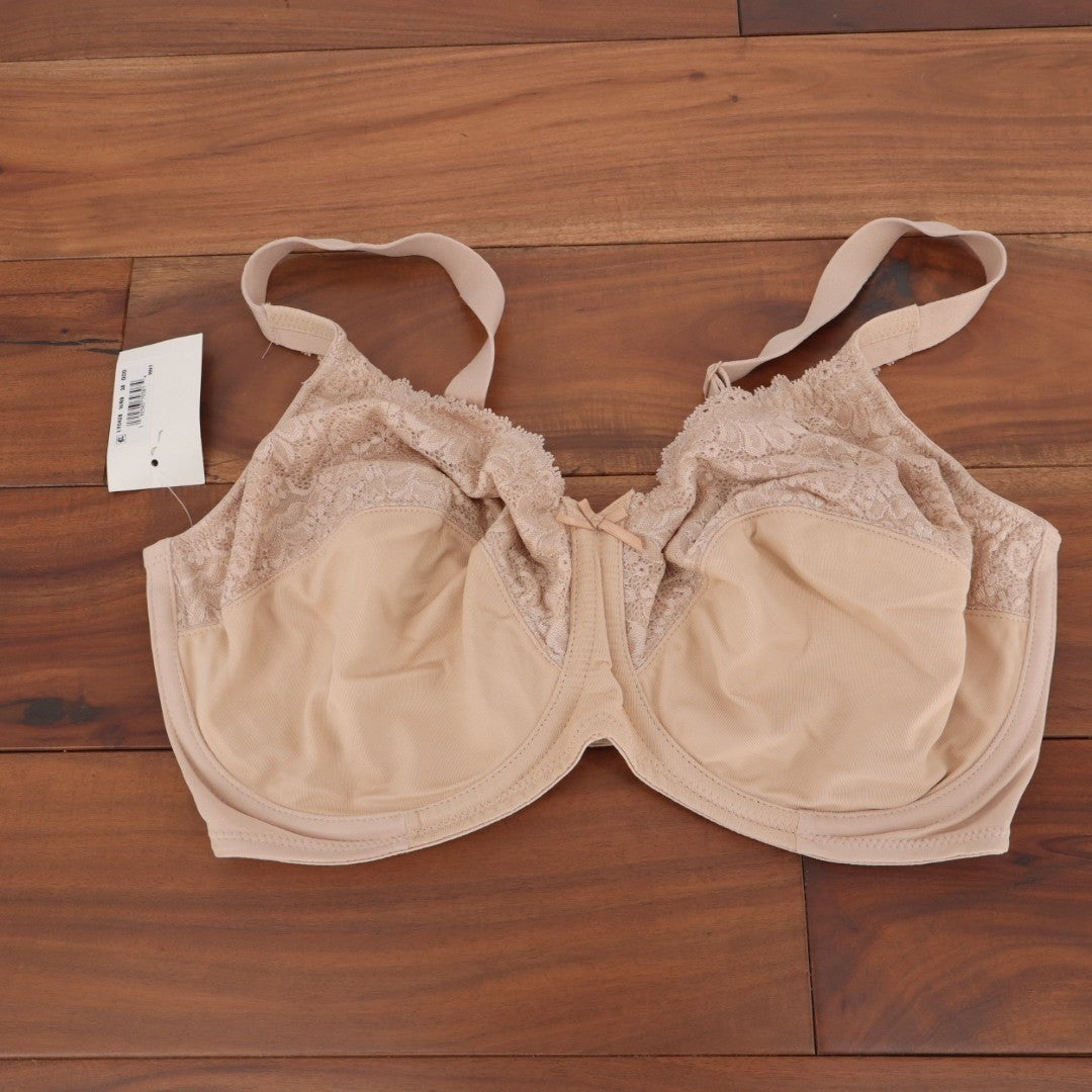 Bali Lilyette Comfort Minimizer Bra Women 38DDD Nude Stretch Underwire Lace Trim
