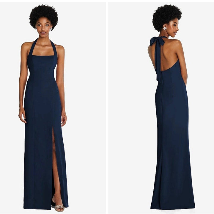 Thread Midnight Crepe Halter Neck Maxi Dress Size L