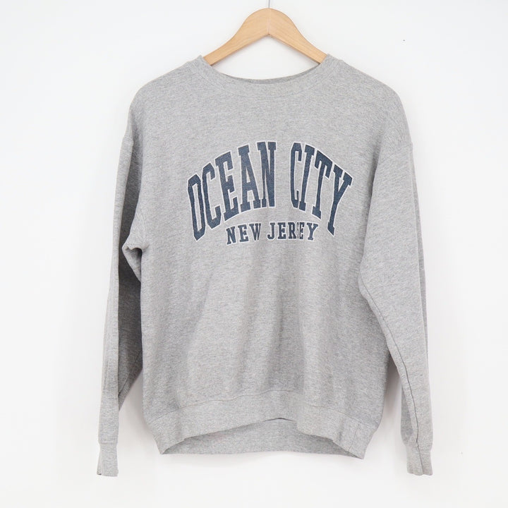 Ocean City New Jersey Sweatshirt Gray Crewneck Graphic Pullover Souvenir Mens M