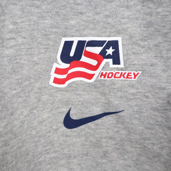 Nike Women Phoenix Crop QTR Zi USA Hockey Grey Fleece Pullover Large