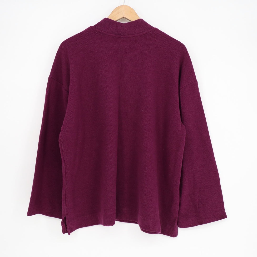 Old Navy Sweater Womens XL Burgundy Cotton Knit Long Sleeve Mock Neck Pullover