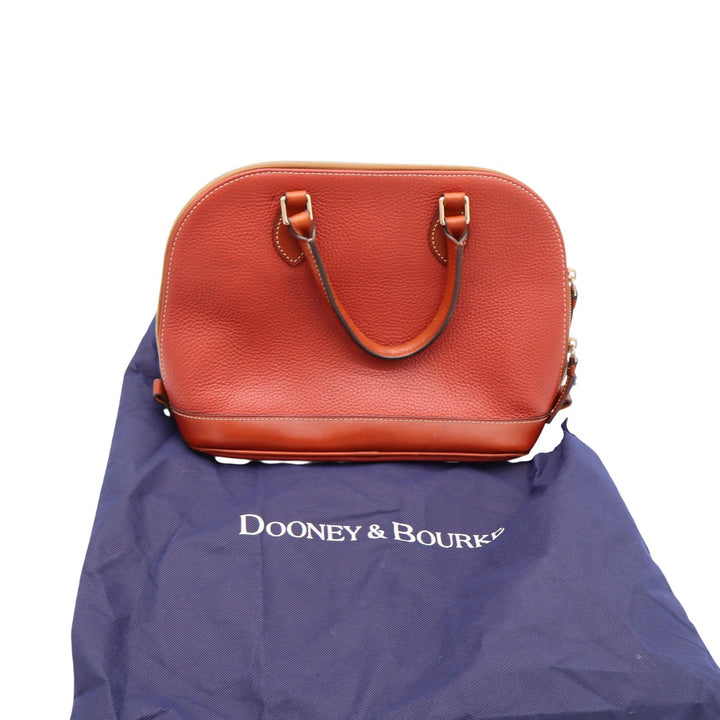 Dooney & Bourke Satchel Womens Medium Zip Zip Pebbled Leather Orange Excellent