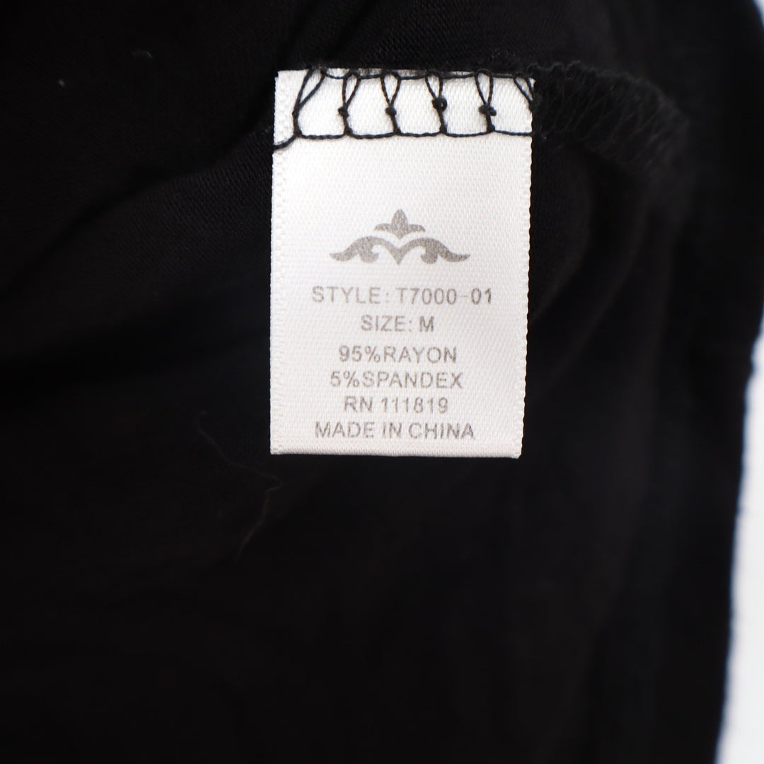 Elite Collection Black V-Neck Short Sleeve T-Shirt Size M