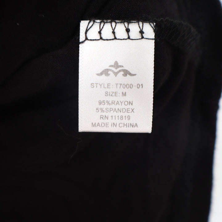 Elite Collection Black V-Neck Short Sleeve T-Shirt Size M
