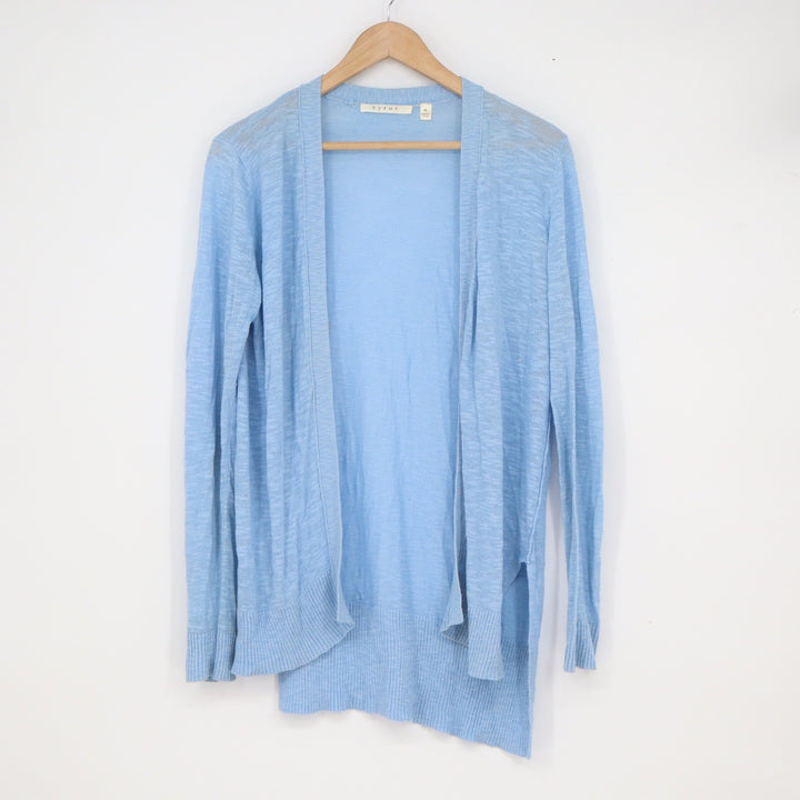 Cyrus Womens Blue Open Front Longline Cardigan Sweater CF1633 Medium