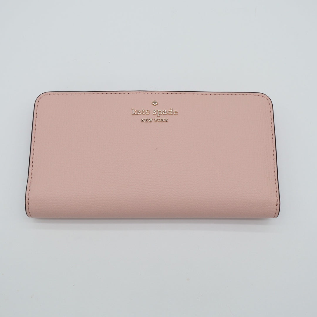 Kate Spade NY Large Slim Bifold Womens Pink Leather Credit Card Slots Wallet