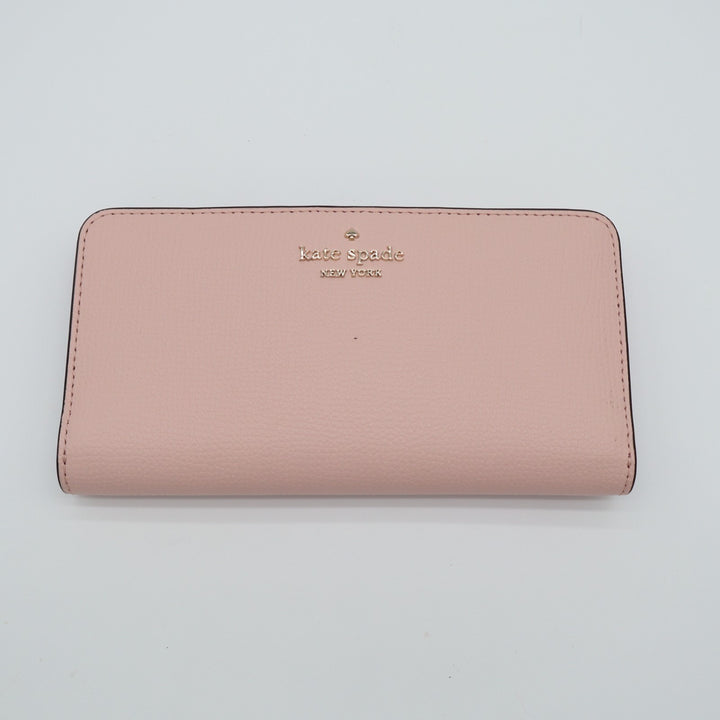 Kate Spade NY Large Slim Bifold Womens Pink Leather Credit Card Slots Wallet