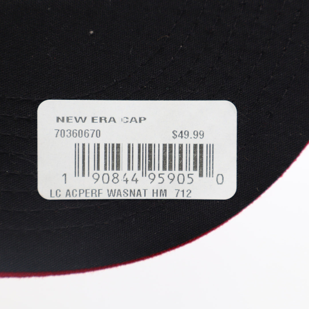 New Era Washington Nationals Low Profile 59FIFTY Fitted Hat Red MLB Size 7 1/2