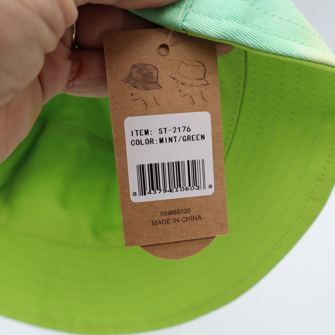 C.C Bucket Hat Women's OS Mint Green Tie Dye Reversible UPF 50+ New