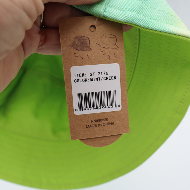 C.C Bucket Hat Women's OS Mint Green Tie Dye Reversible UPF 50+ New