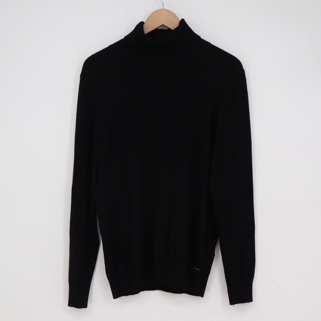 Calvin Klein Mens XL Black Turtleneck Long Sleeve Rayon Blend Sweater