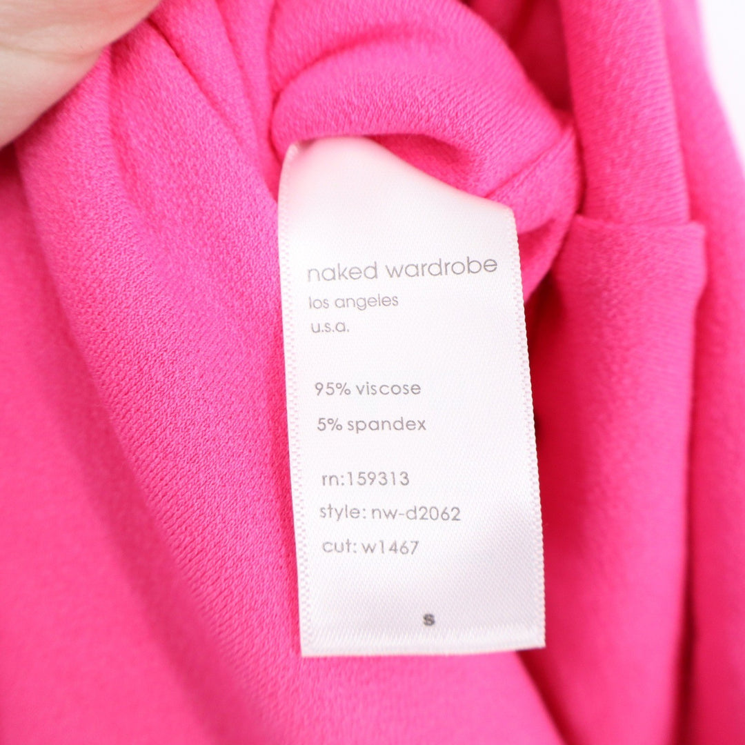 Naked Wardrobe Neon Pink One Shoulder Cutout Mini Dress Size S