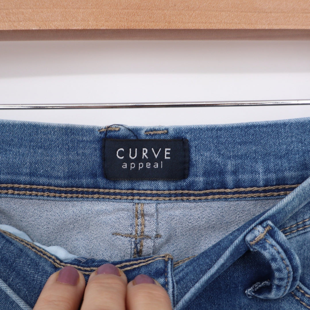 Curve Appeal Womens Size 8/29 High Rise Skinny Jeans Medium Wash Blue Stretch