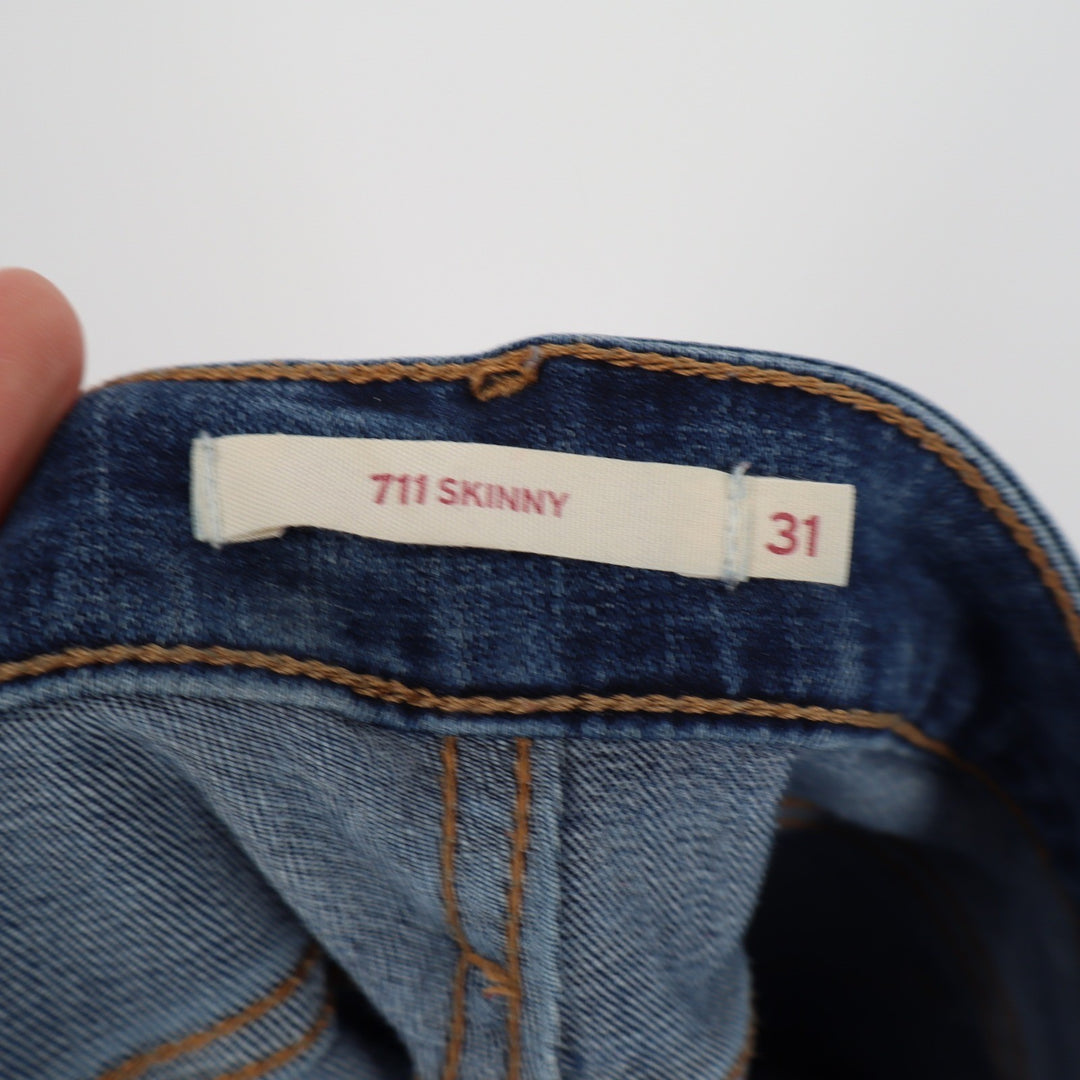 Levis 711 Skinny Jeans Womens 31 Blue Mid Rise Stretch Denim DVA 950
