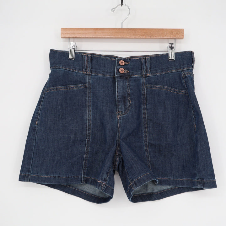 Nicole Miller New York Mens Dark Wash High Rise Denim Shorts Size 8