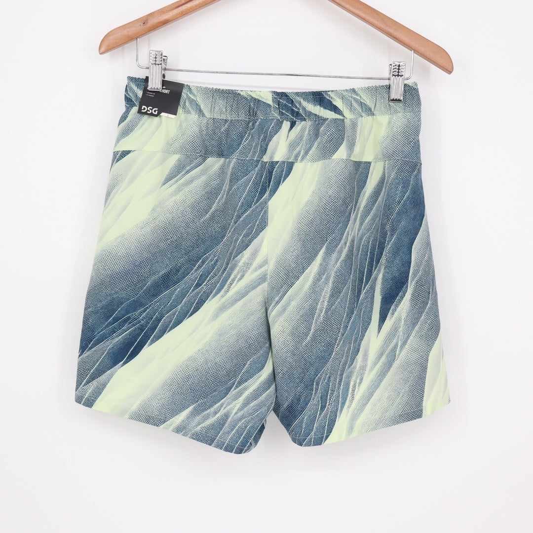 DSG Mens Agility 6 Inch Training Shorts Navy Lime Abstract Print Small NEW