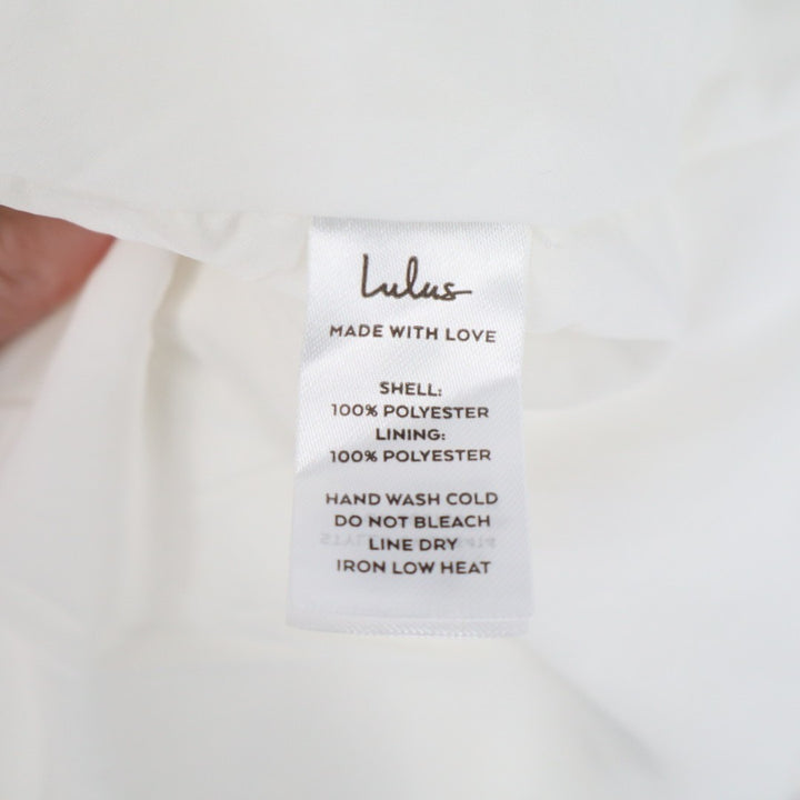 Lulus Emele Mini Dress Women Large White Stretch Textured Tiered Spaghetti Strap