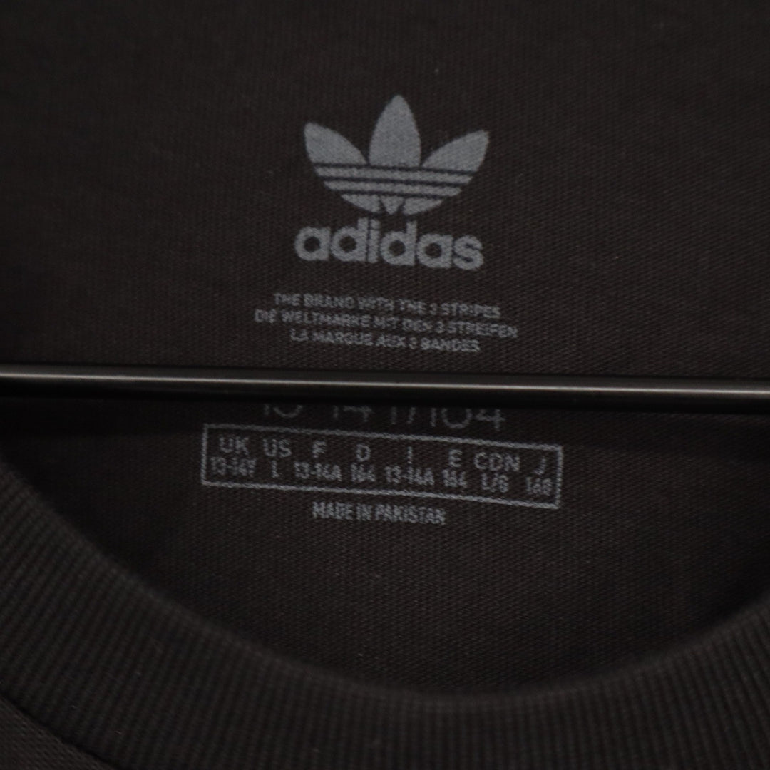Adidas Originals Kids Trefoil Tee Black White Logo T-Shirt Size L 13-14Y