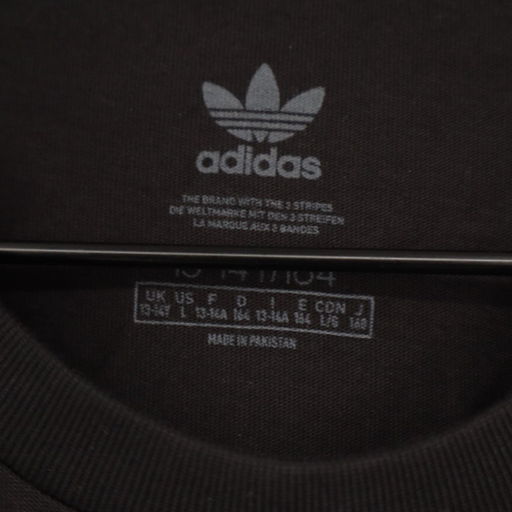 Adidas Originals Kids Trefoil Tee Black White Logo T-Shirt Size L 13-14Y