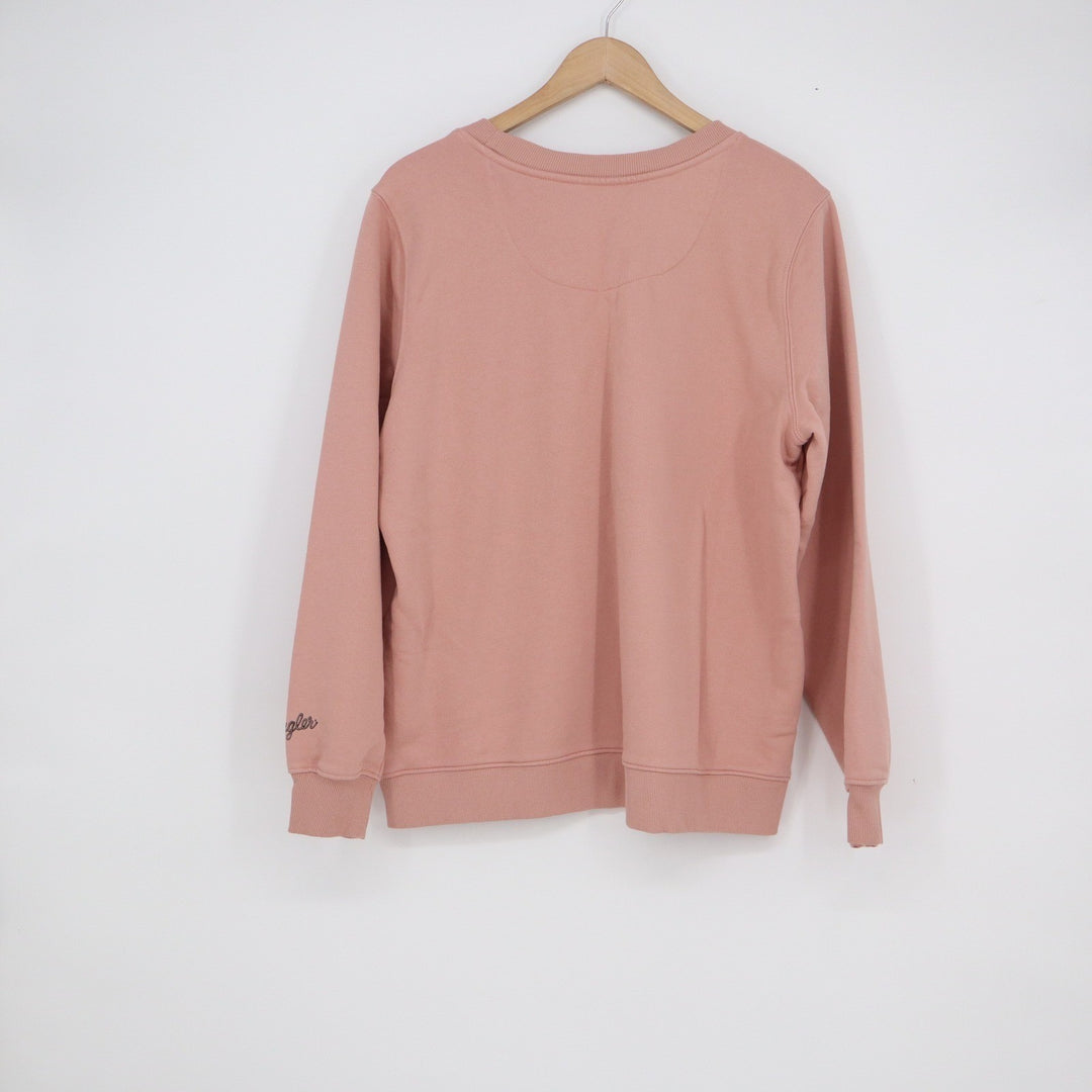 Wrangler Pink Cowboy Bronco Graphic Crewneck Sweatshirt Large