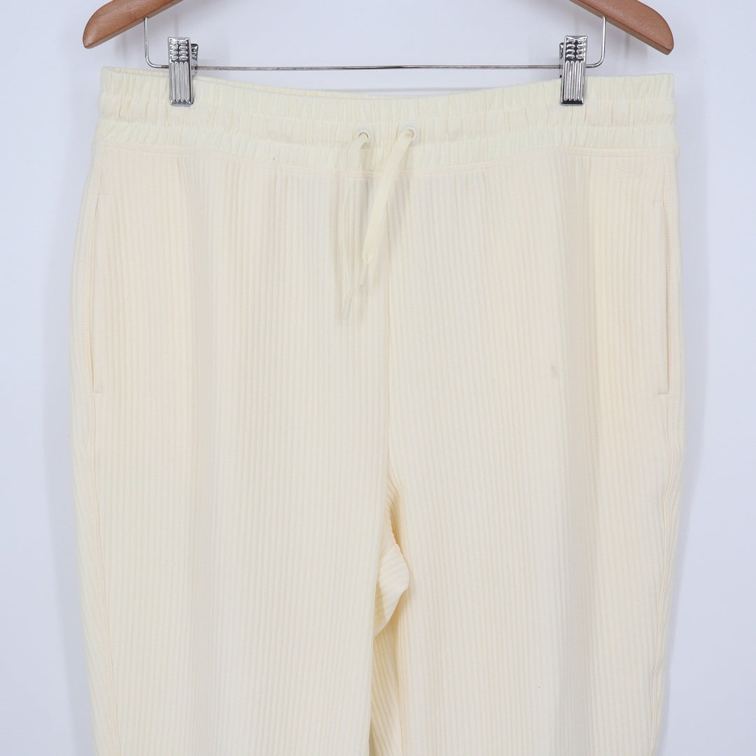 DSG Womens So Soft Ottoman Jogger Light Cream Ribbed Pants Size L