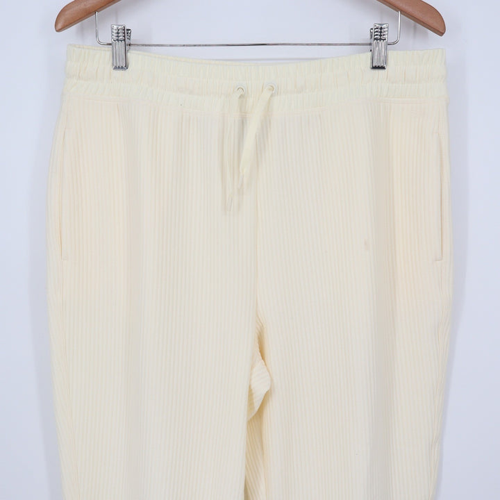 DSG Womens So Soft Ottoman Jogger Light Cream Ribbed Pants Size L