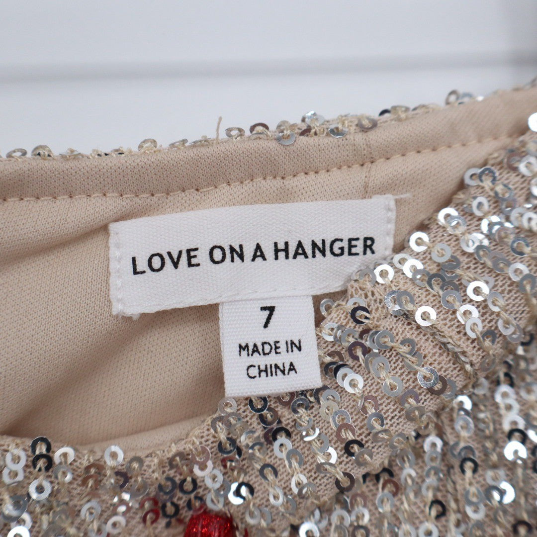 Love on a Hanger Sequin Mini Skirt Silver Sparkle Party Glam Size 7