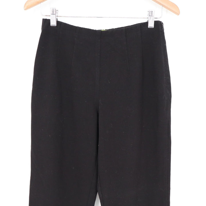 Sigrid Olsen Pants Womens 4 Petite Black Stretch Pleated Tapered Leg Side Zip