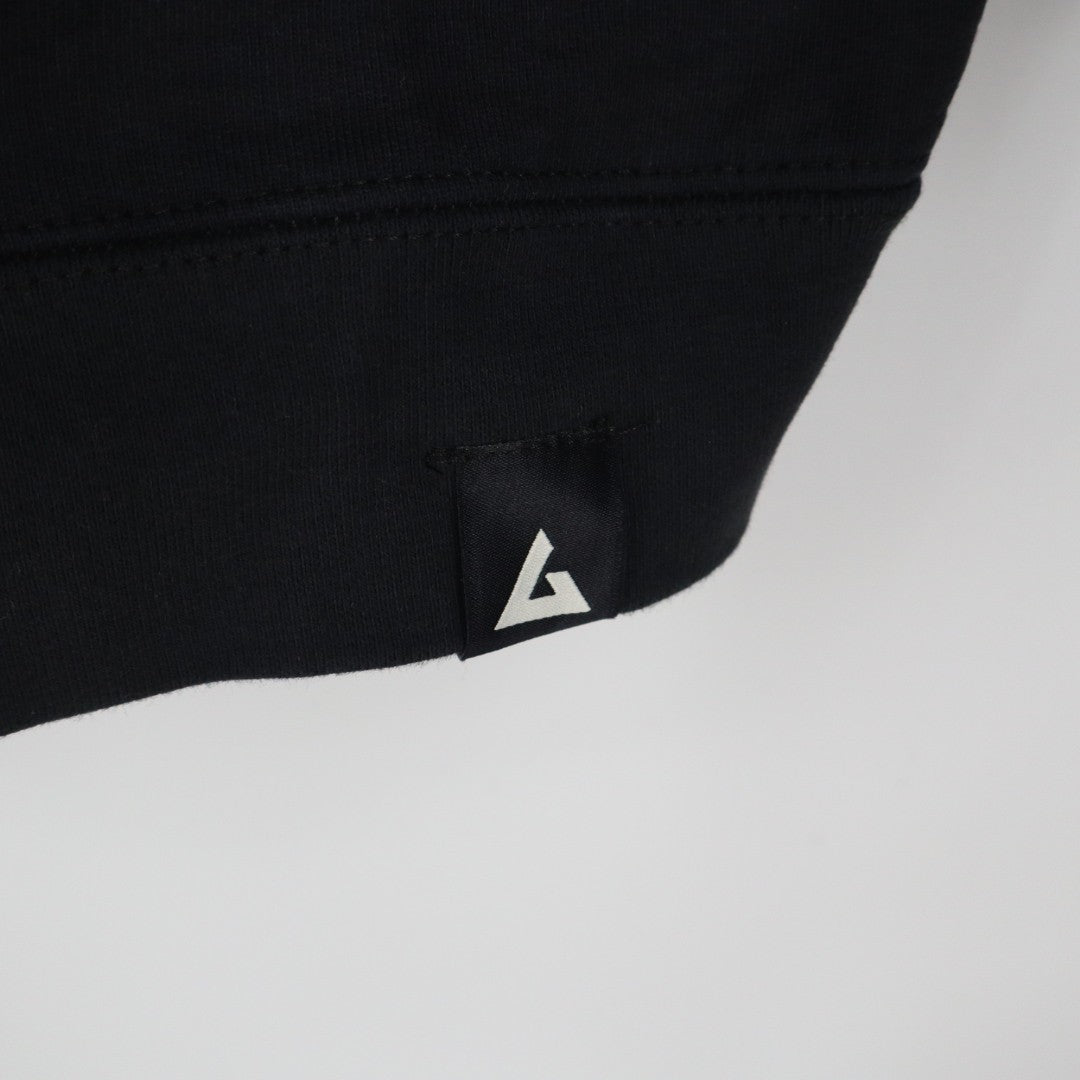 American Giant Hoodie Mens Large Black Full Zip Logo Cotton Pockets Ribbed Hem
