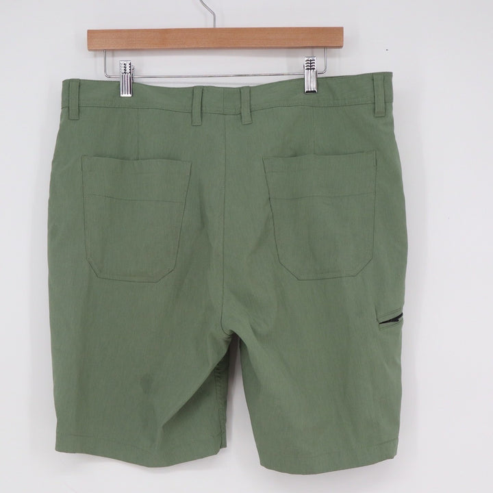 Alesbury Mens Performance Shorts Olive Green Stretch Size 35 Hiking Casual