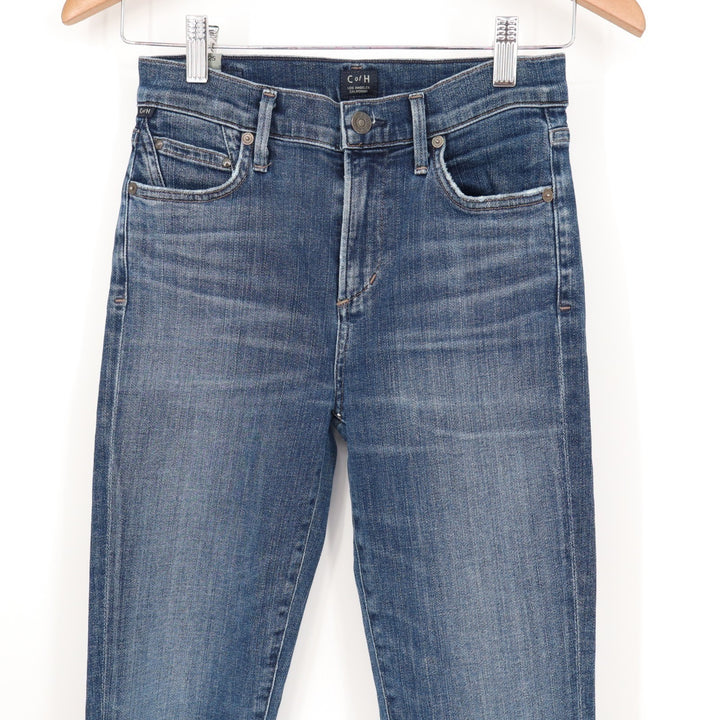 Citizens of Humanity Skinny Jeans Womens 25 Blue Whiskered Denim Cotton Stretch
