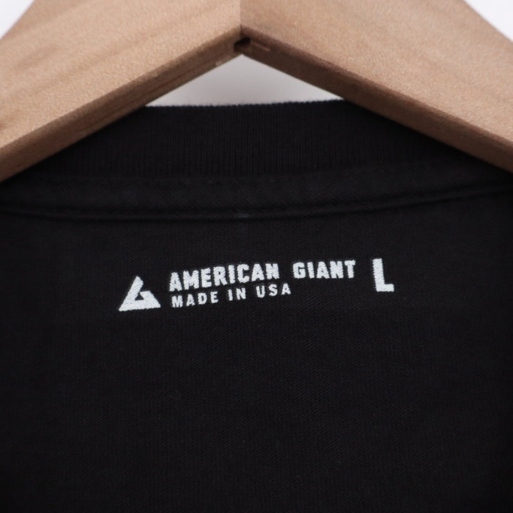 American Giant T-Shirt Mens Large Black Cotton Crew Neck Outdoor Everyday Wear