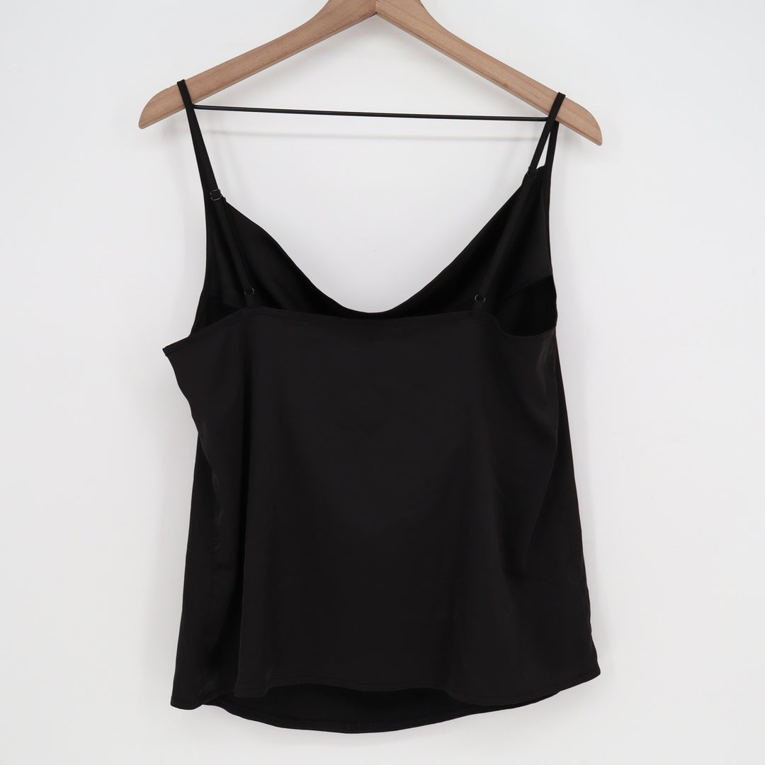 SHEIN Womens Black Cowl Neck Camisole Adjustable Spaghetti Strap Top Size L
