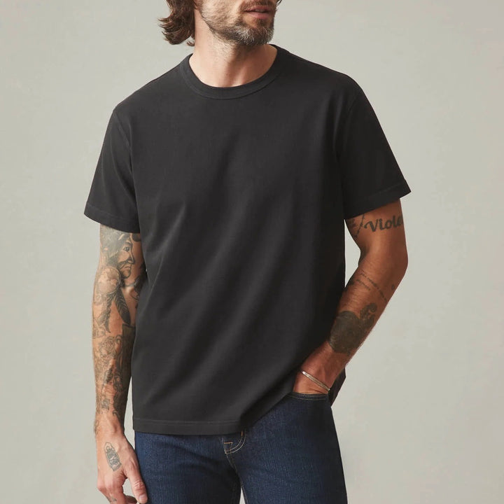 American Giant Black Crew Neck T Shirt XL Made in USA Cotton Short Sleeve