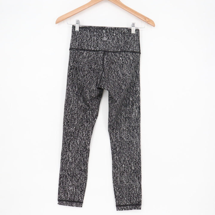 Lululemon Wunder Under Leggings Womens 24x24 Black White High Waist Running Yoga
