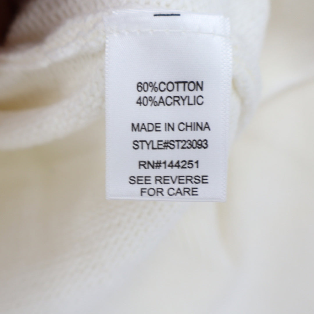 Sincerely Jules Amour Graphic Knit Sweater Ivory Black ST23093 Womens Small