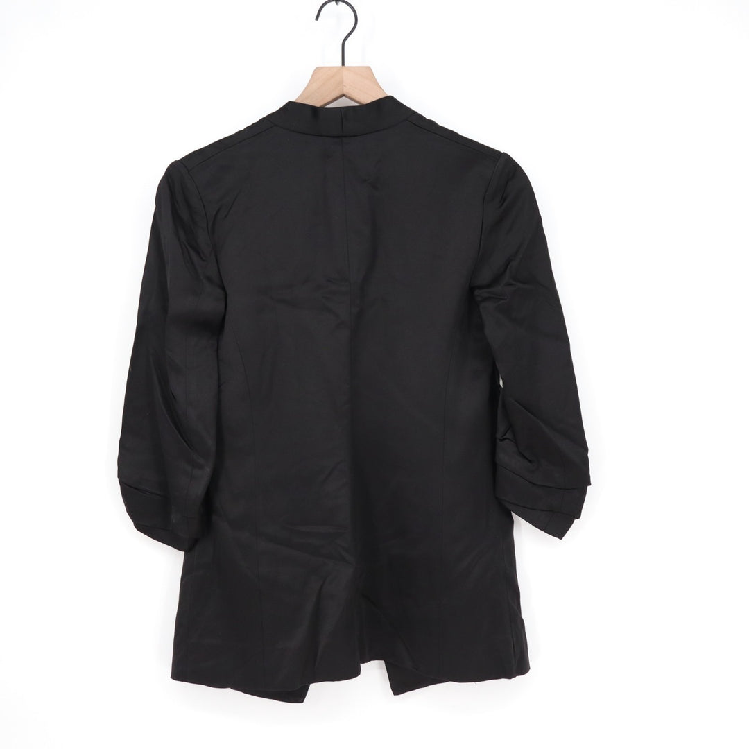 Babaton Power Blazer Womens 0 Black Open Front Pockets 3/4 Sleeve Shawl Collar