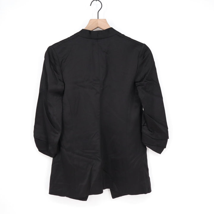 Babaton Power Blazer Womens 0 Black Open Front Pockets 3/4 Sleeve Shawl Collar