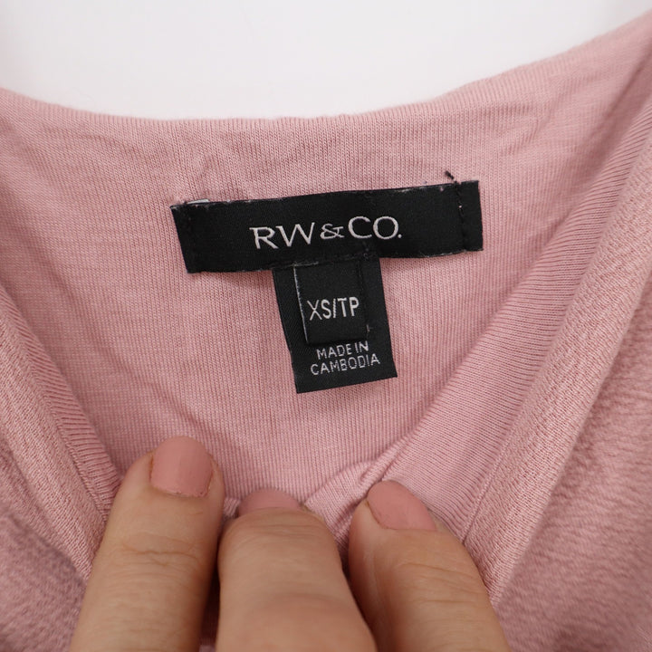 RW&CO Womens Pink Scoop Neck Sleeveless Textured Tank Top Size XS